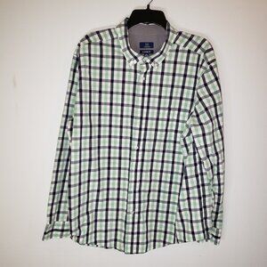 George Classic Fit 2XL Mens button down plaid dress shirt Long Sleeve